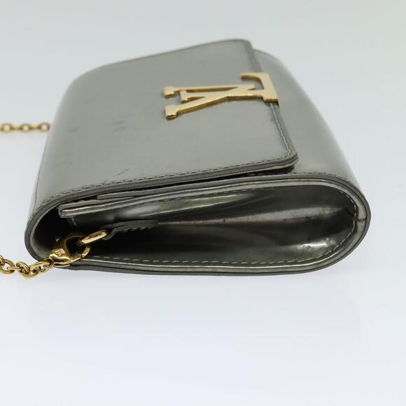 LOUIS VUITTON Vernis Pochette Louise PM Clutch Bag Silver - Picture 3 of 16